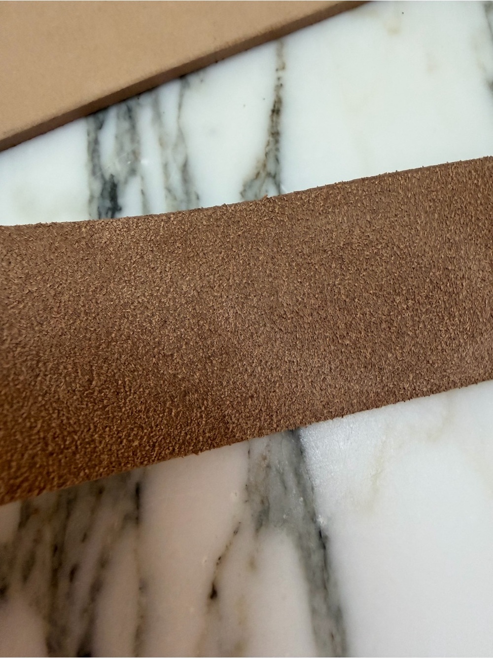 NWT LAGENCE suede Belt with Gold Buckle - Nude - Picture 5 of 7